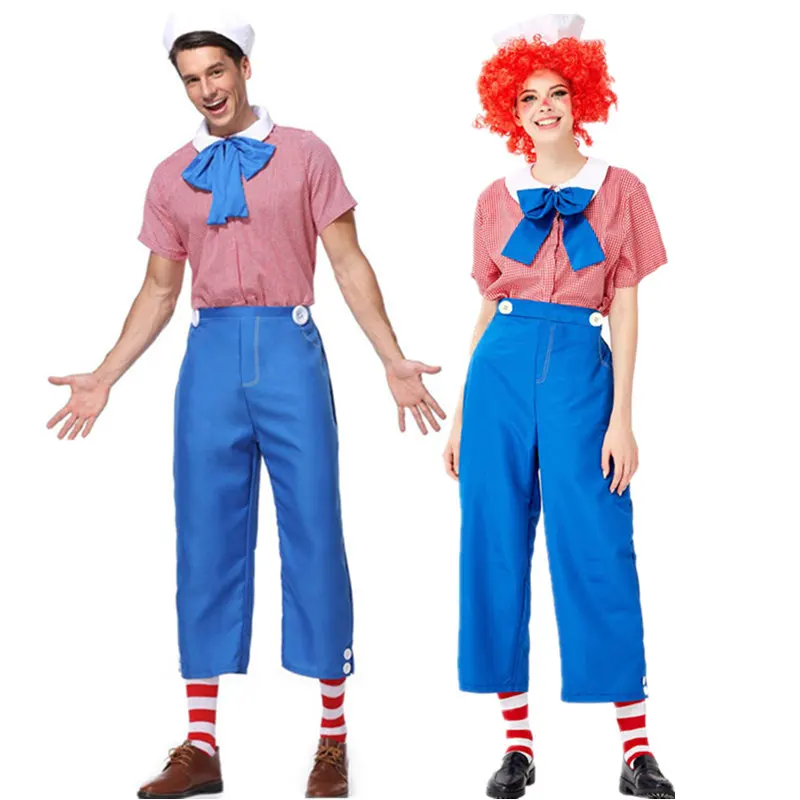 

Парный костюм клоуна на Хэллоуин, наряд для бального маскарада, волшебный костюм для выступлений, полиэфирное волокно, коллекция 00% лета 209