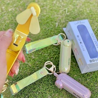 Wholesale Cute Mini Fan Kipas Portable Hand Fold Bedside Office USB Charge Battery Table Desk Cooling