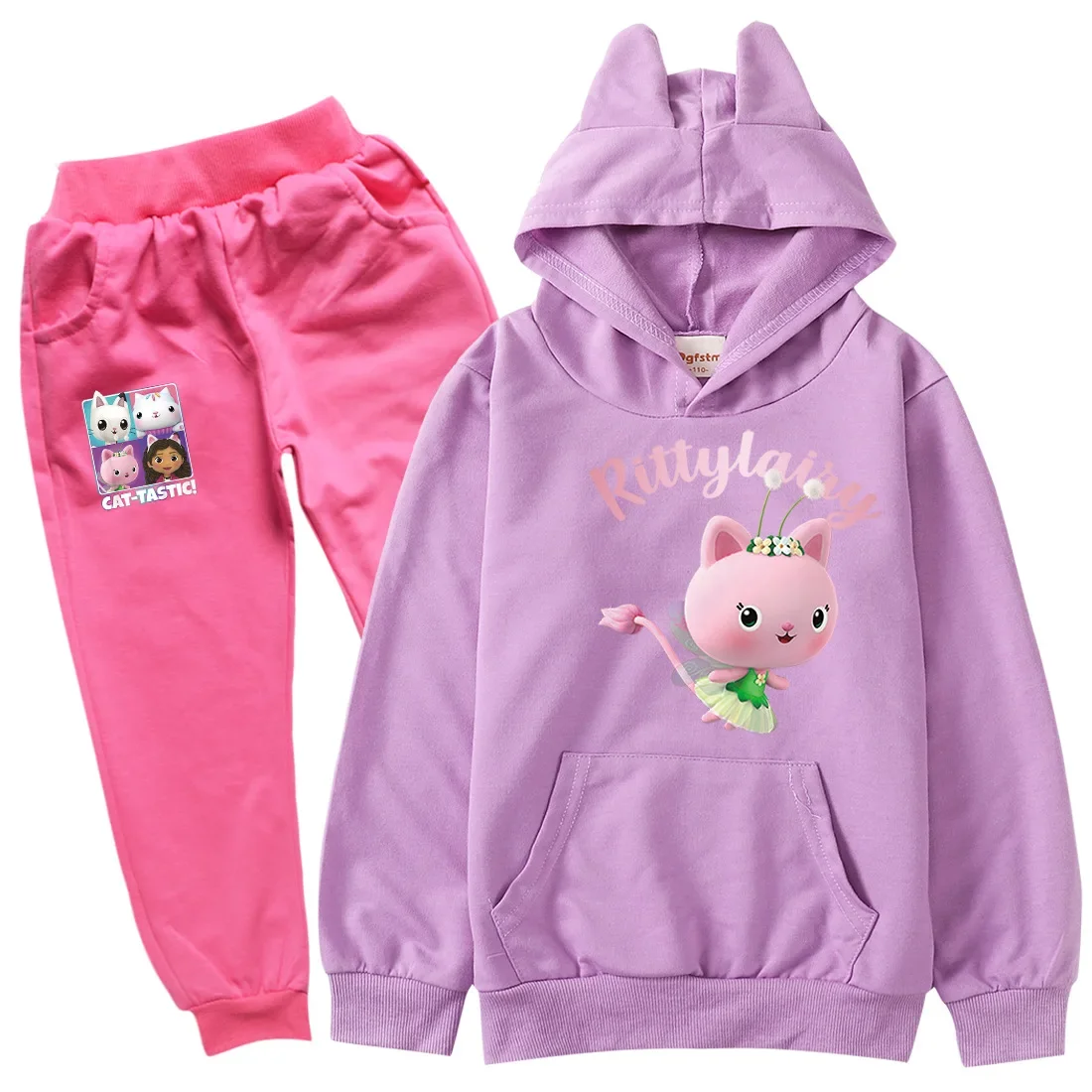 Gabbys Doolhouse Hoodie Kids Gabby Chat Clothes Sets Baby Girls Cartoon Outfits Teenager Boys TrackSuits Children's Clothing Set