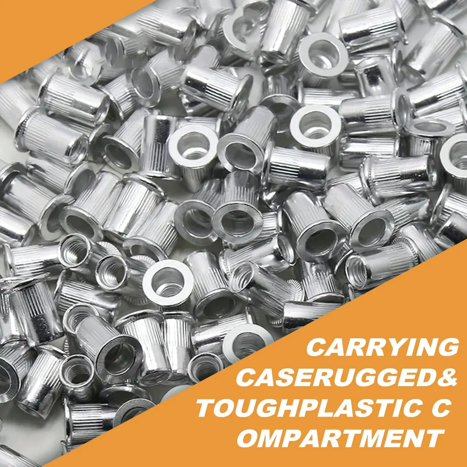 110Pcs Riveted Nuts, Aluminum Flat Thread Nut Assembly Kit, Suitable For Automotive, Furniture, Industrial Products