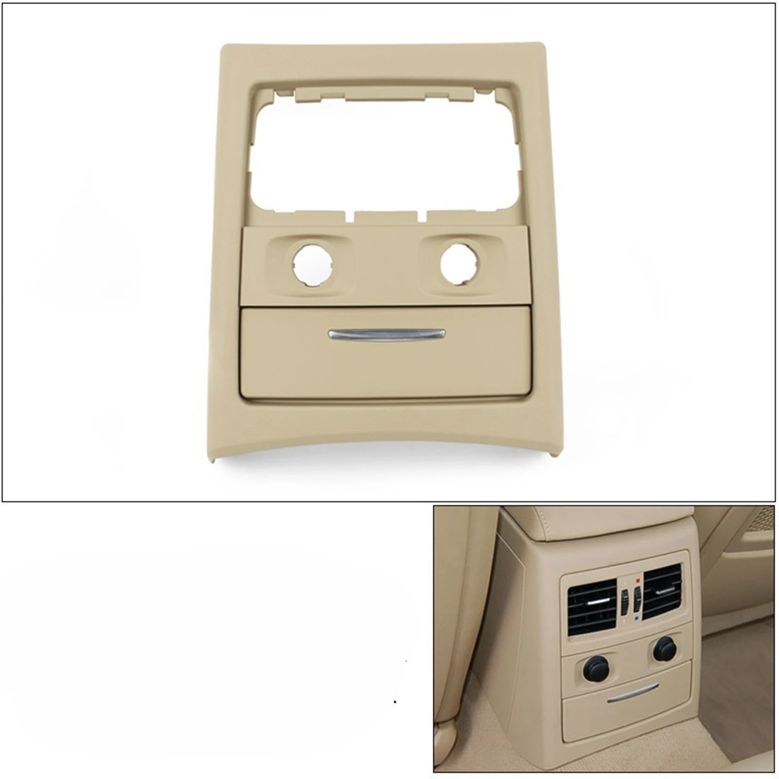 

Interior Rear Center Air Conditioning Outlet Vent Outer Frame With Ashtray Cover For BMW 3 Series E90 E91 2005-2012 High Version