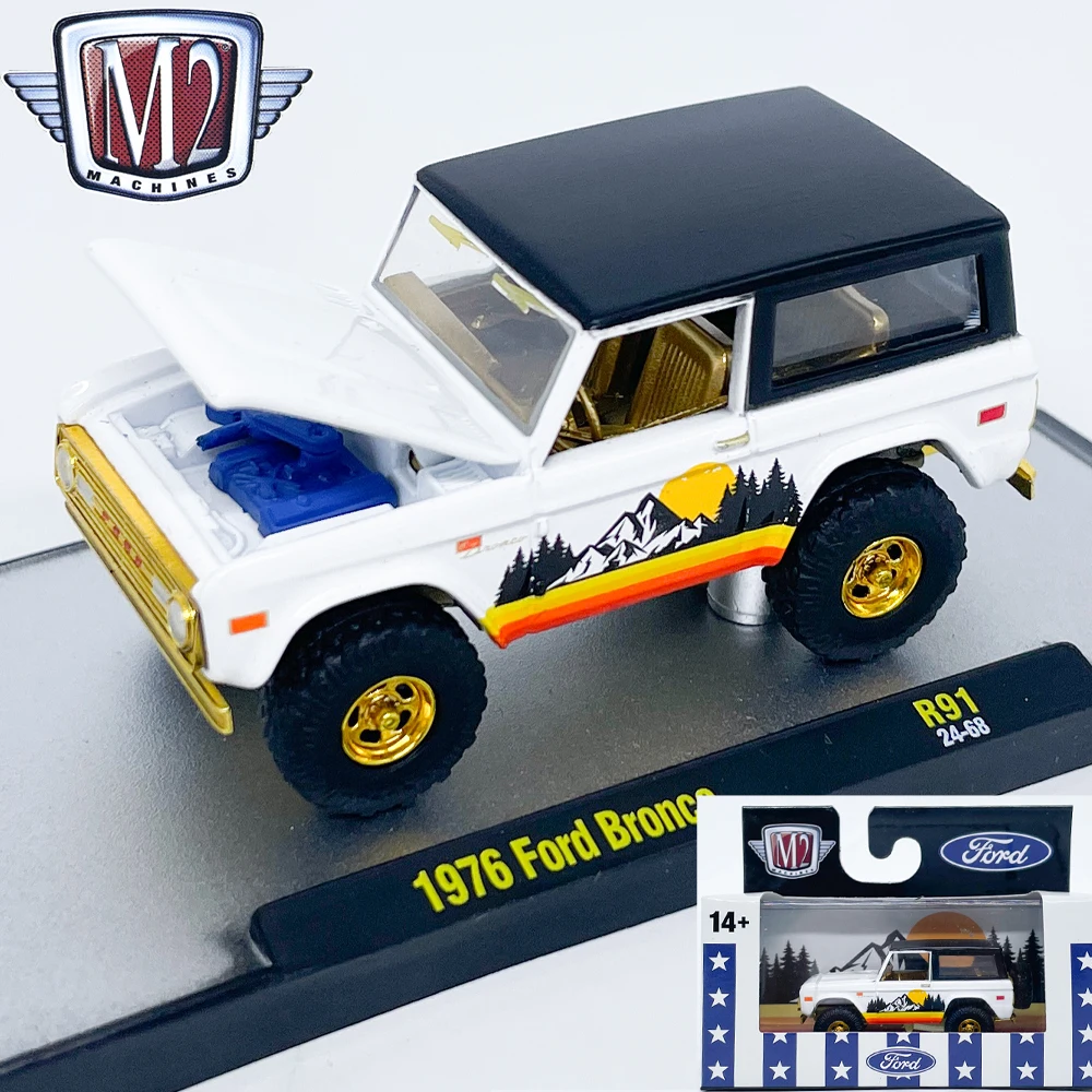 Diecast M2 1:64 Maßstab Ford Bronco Simulation Legierung Auto Modell Sammeln Spielzeug Geschenk Souvenir Display Ornament