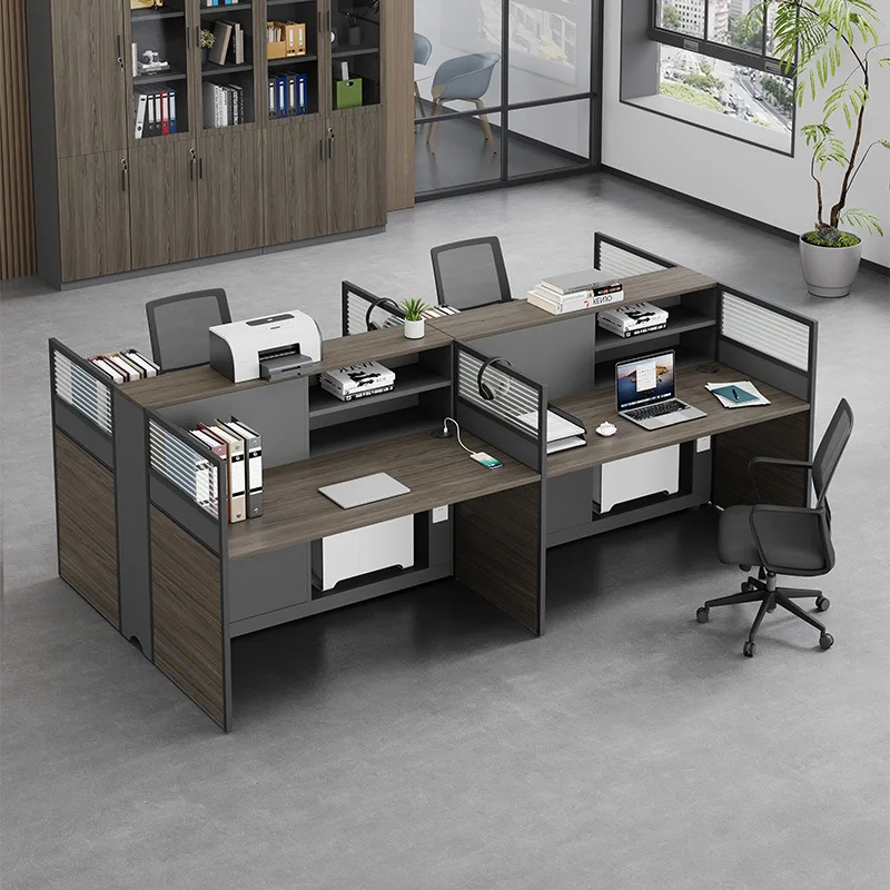 Desk staff seat 4 person single 2/4/6 person office desk and chair combination  table