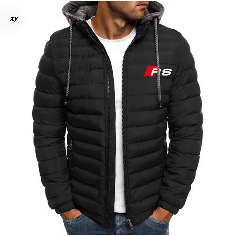 

Winter Men's 2021New Logo Coats Warm Thick Jackets Casual Hooded Overcoats Brand Clothing