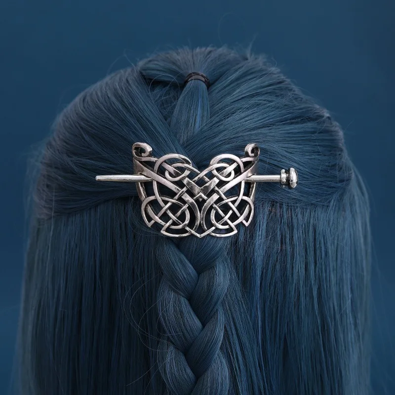 Retro Punk Style Kettel Combined Golden Hair Clip Nordic Norwegian Viking Sword Traditional Chinese Headwear Gifts Preferred