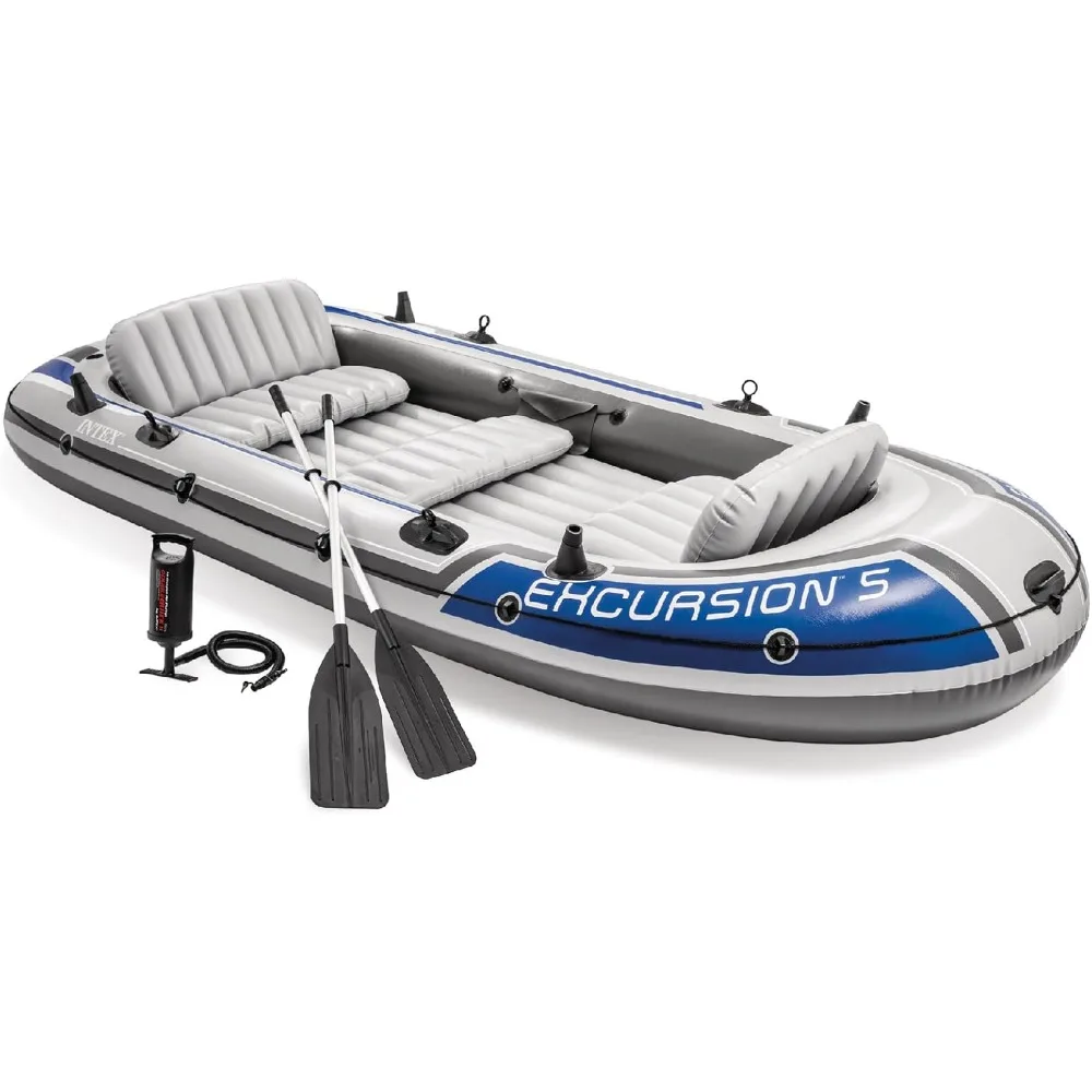 

Excursion Inflatable Boat Series: Includes Deluxe 54in Boat Oars and High-Output Pump SuperTough PVC Adjustable Seats