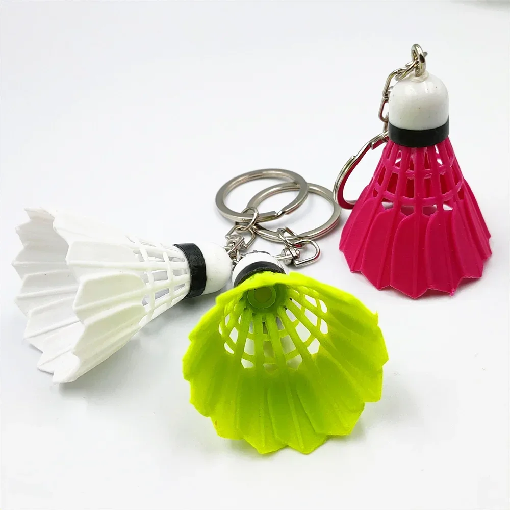 Coloful 3D Badminton Keychain Creative PVC Shuttlecock Key Rings For Women Men Car Key Holder Bag Pendant Club Gifts