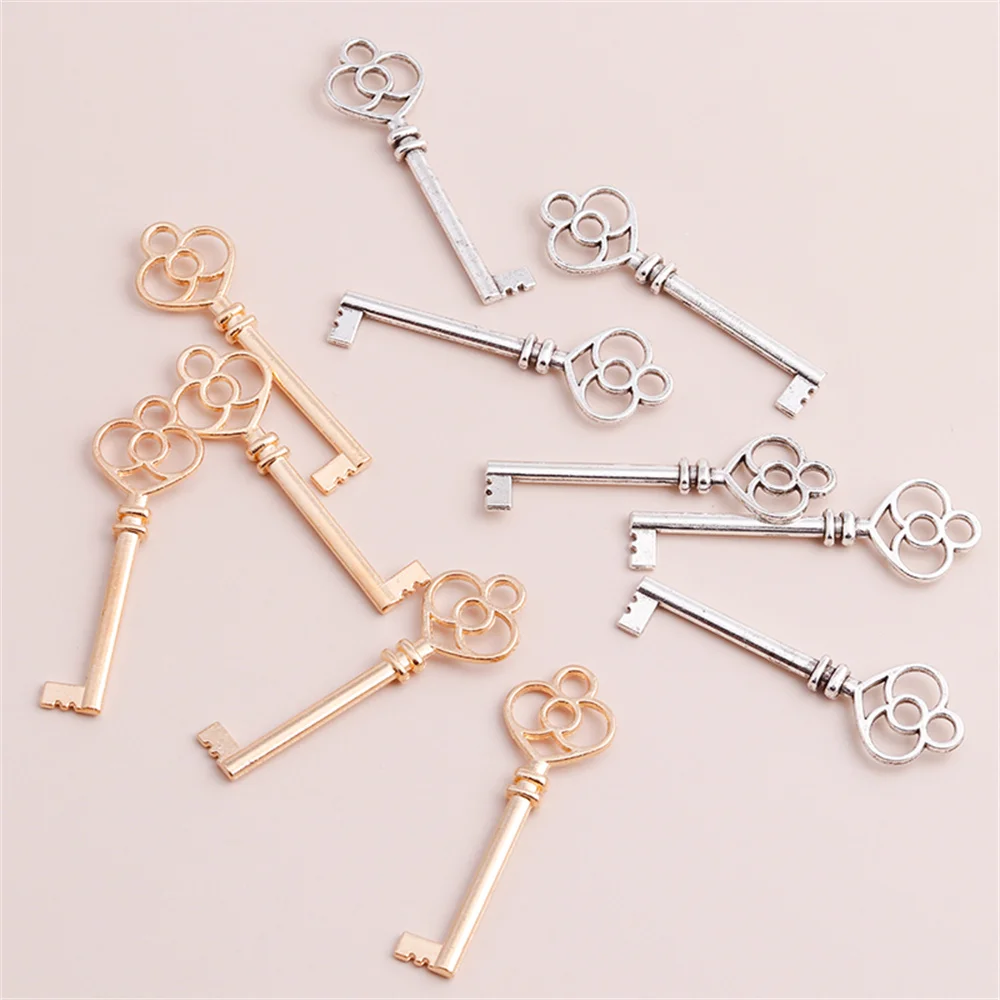 Leslie 5 Stück 60mm Legierungs-Metall-Schlüsselanhänger für Ohrringe, Halsketten, Handgemachtes DIY-Schmuckzubehör – Detail 4