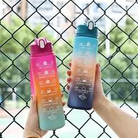 750ml Plastic Water Bottle Sports Water Bottle with Scale Portable Water Bottle Heat-resistant Bottle Kitchen Drinkware