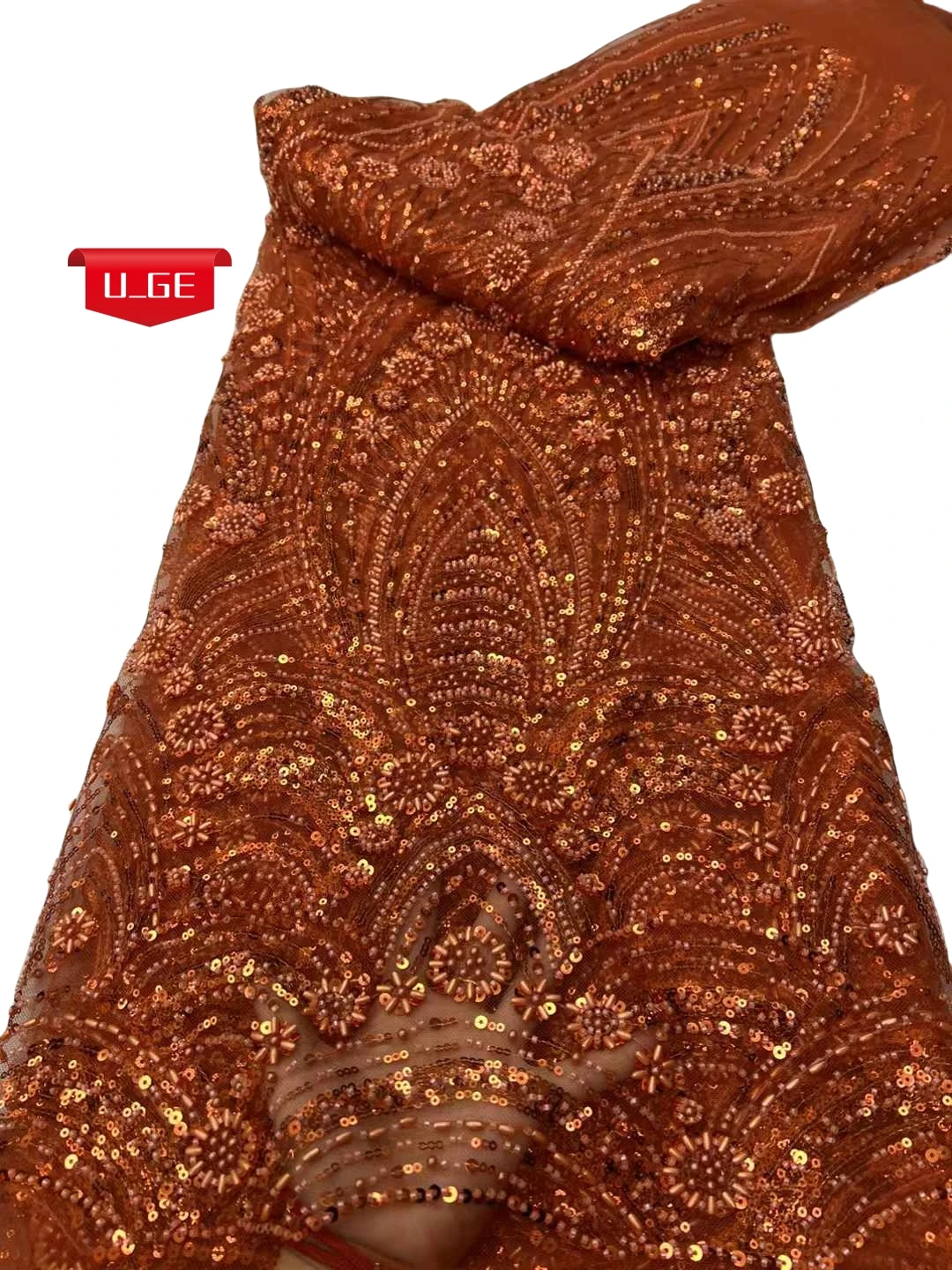 

2025 Latest Elegant Best Quality Soft Luxurious Beaded Tube Lace With Stones fabric For Wedding Evening Dress U_Ge1658