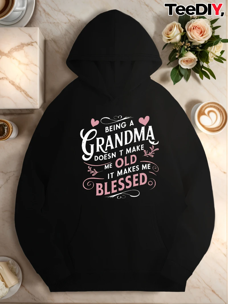 

2025 Autumn and Winter Grandma Blessed Women's Hoodies High-end Luxury Is for Both Men and Women Top Y2k