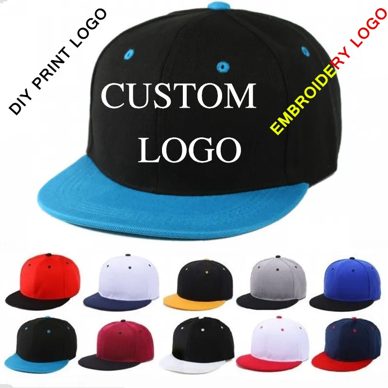 Patchwork snapback hats For men women New adult flat brim sports hats Trucker caps custom logo embroidery Sun hats