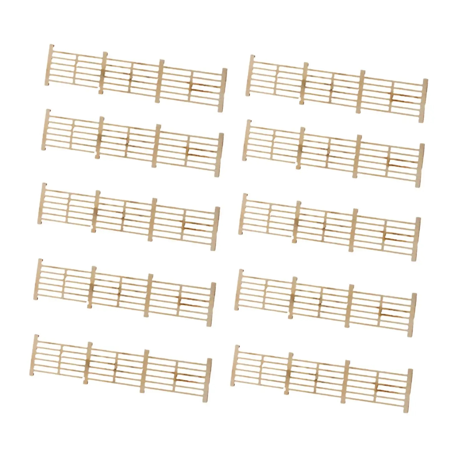10 Pezzi Recinzioni in Miniatura Scala 1/50 Recinzioni per Paesaggi in Legno Decorazione da Tavolo con Sabbia per