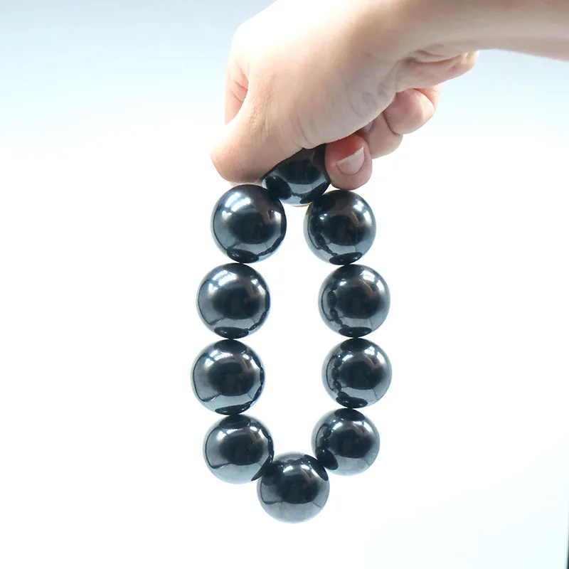 30mm Strong Magnetic Large Big Round Magnet Ball Beads Bracelet Stress Relieving Stone Natural Hematite DIY Home Decoration Gift - view 5