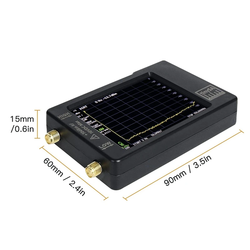 Tinysa Spectrum Analyzer, Handheld RF Spectrum Analyzer 2.8 Inch Display Built-In Battery, ESD Protect Function