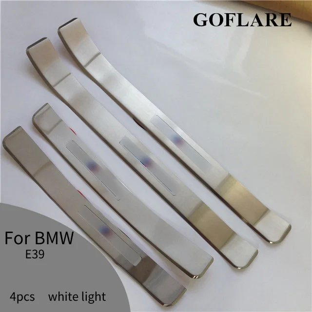 Car Accessories For BMW E39 LED Door Sill Scuff Plate Sills Protector Welcome Pedal Entry Guard Cover threshold Moulding Sticker