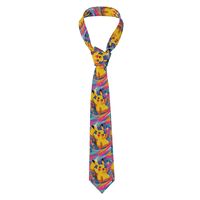 Custom P-Pikachus Necktie Men Mens Suit Tie Series Video Games For Thanksgiving Day