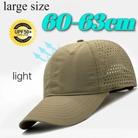 65cm Quick Drying Baseball Caps Men's Outdoors Sport Dad Hat Summer Oversize Light Mesh Breathable Snapback Trucker Cap