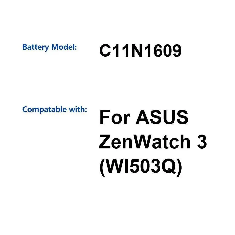 Высокоэффективный аккумулятор для часов Asus Zenwatch 3 WI503Q C11N1609, 320 мАч