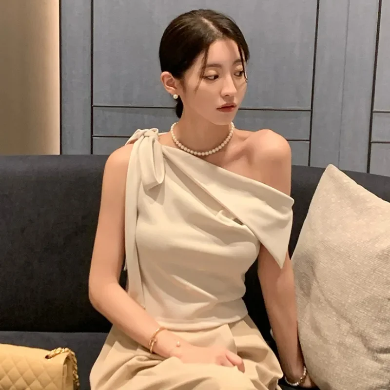 Women's Off-Shoulder Blouse with Bow Detail Elegant Draped Silky Top Pearl Accent Luxury Look Special