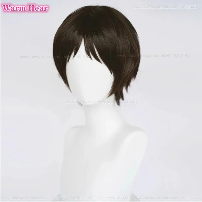 عالية الجودة Zeke Jaeger الاصطناعية 30 سنتيمتر الذهبي مركز الجزء تأثيري أنيمي شعر مستعار مقاومة للحرارة الشعر هالوين حزب الباروكات FB ؛ 78KD ، ؛ G