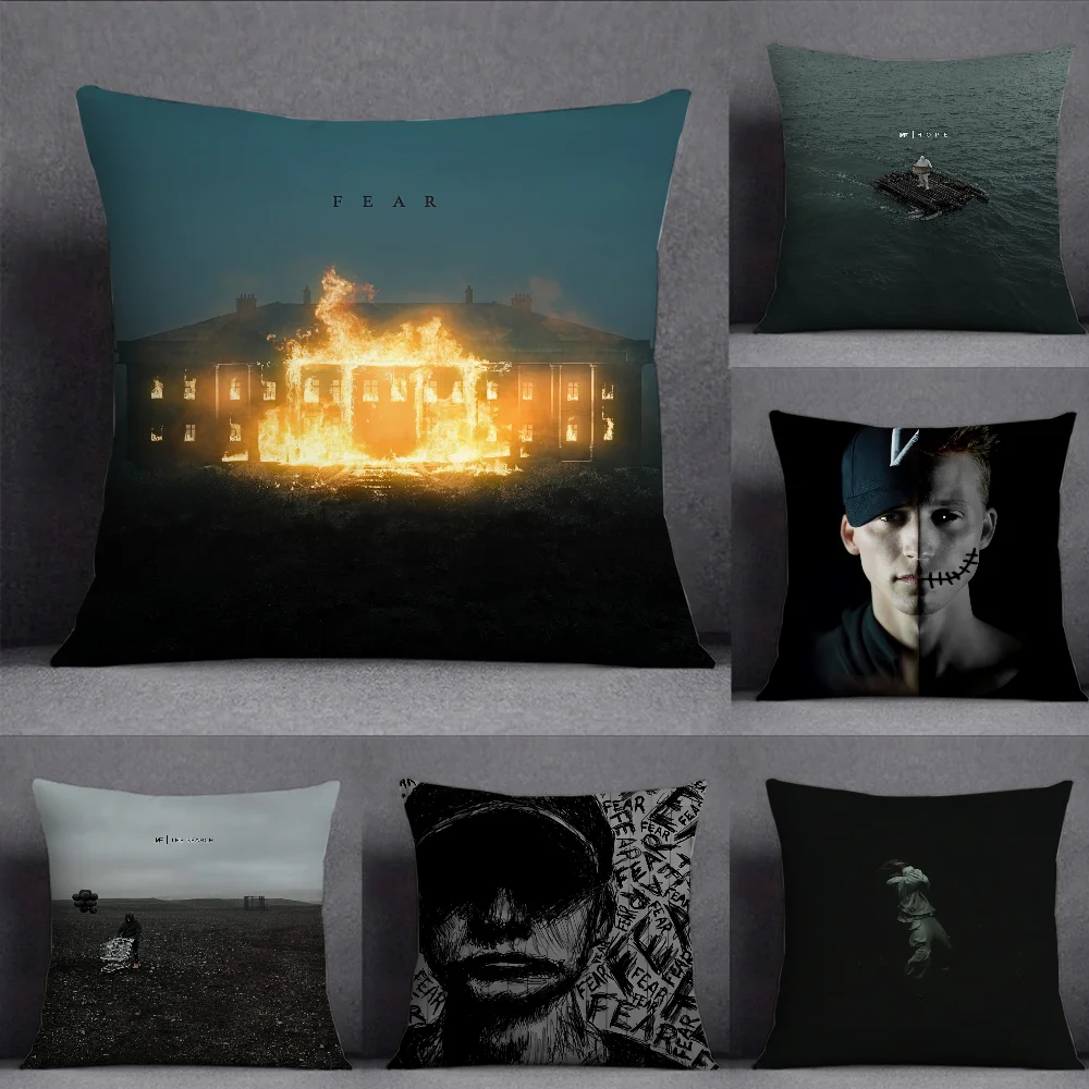 NF FEAR Rapper Pillow Case Square Double-Sided Printing Short Plush Sofa Cushion Cover Bedroom Pillow