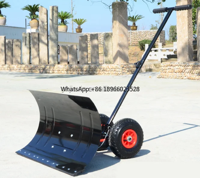

Walk behind Snow Pusher Removable Adjustable Handle Easy and Comfortable