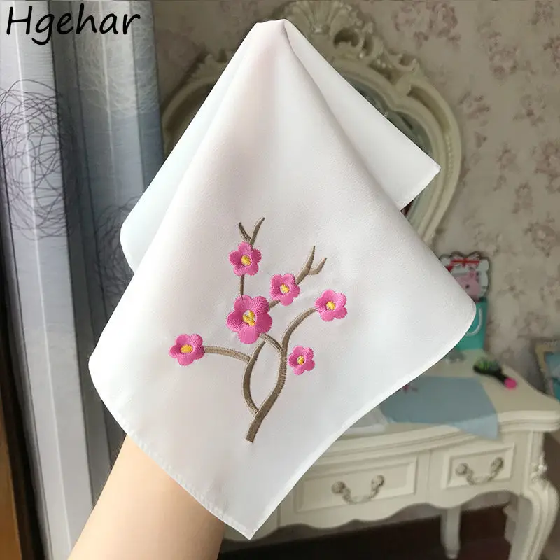 Elegant Handkerchief Towels Flower Embroidery Gifts Tender Chinese Style Ladies 28*28cm Soft Pocket Design Vintage Hot Sale New