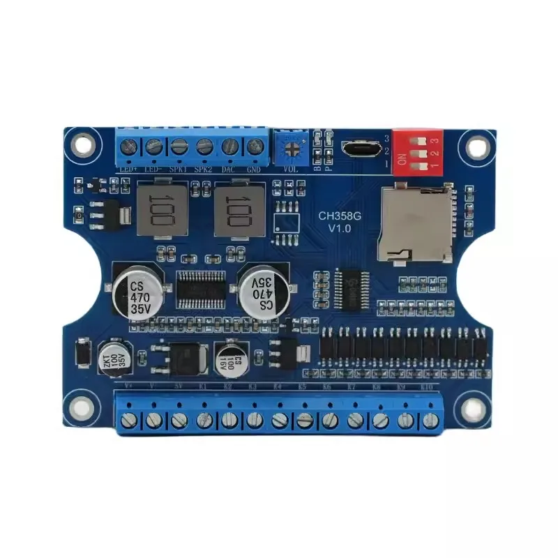 Voice Module Playback Board Industrial Grade MP3 Player 24V High-power High and Low Level Trigger One-to-one CH358