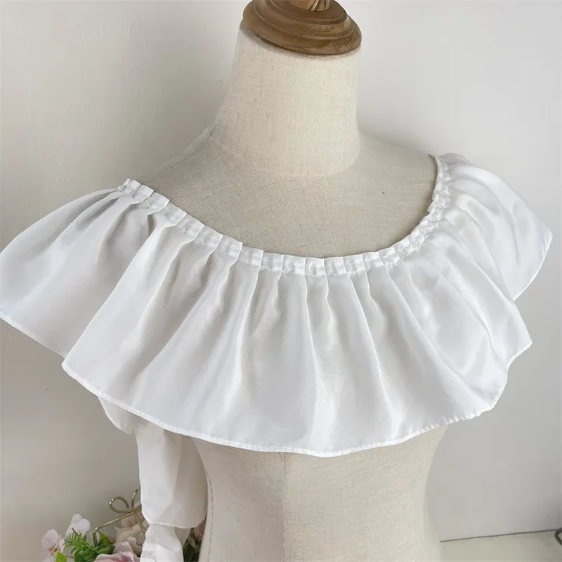 14CM Wide White Black Chiffon 3d Pleated Lace Fabric Embroidery Fringed Ribbon Ruffle Trim DIY Sewing Dresses Curtain Hem Decor