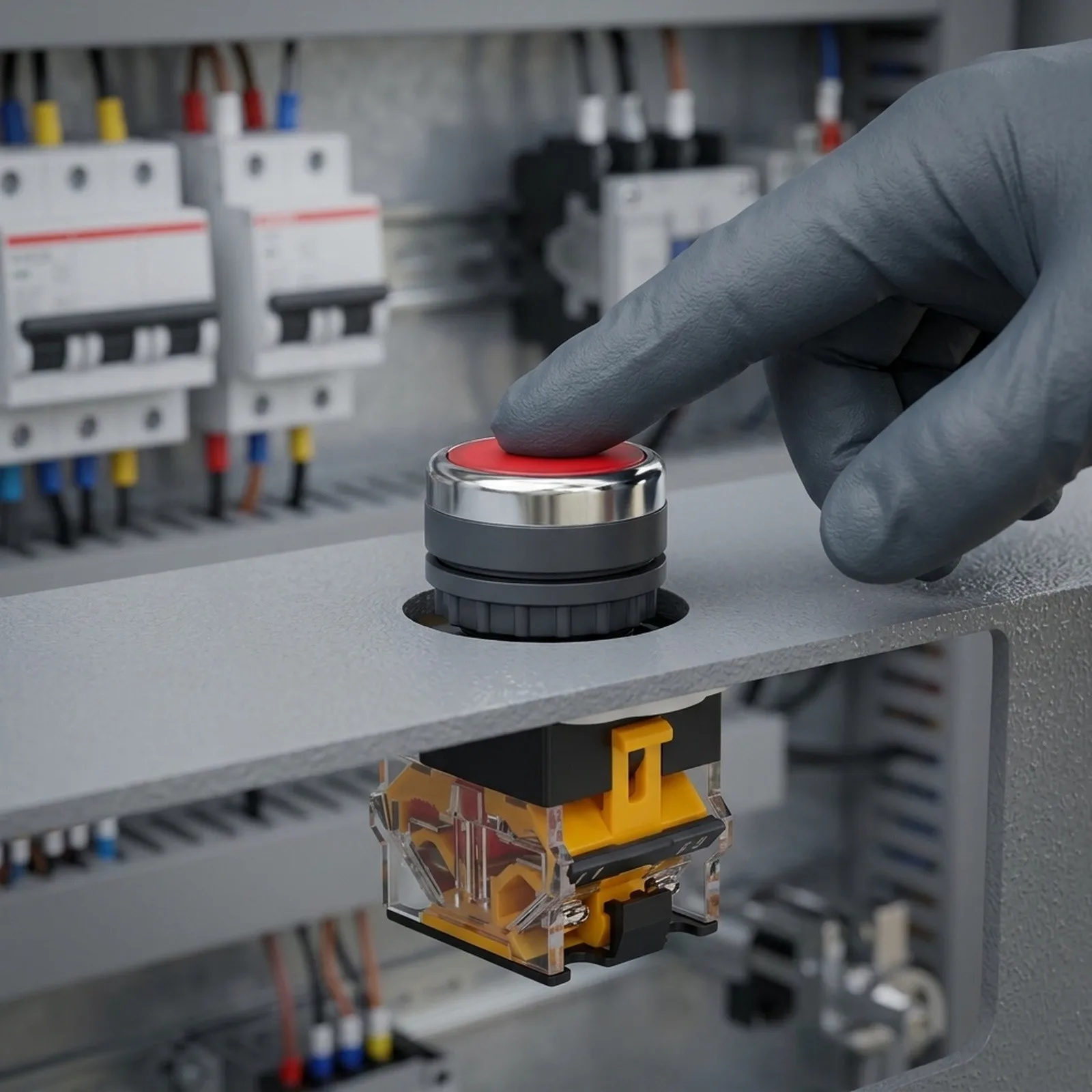 1NO 1NC Switch 22mm Push Button Switch 10A Current Rating 5 Million Cycles Lifespan Compact Size For Industrial Control