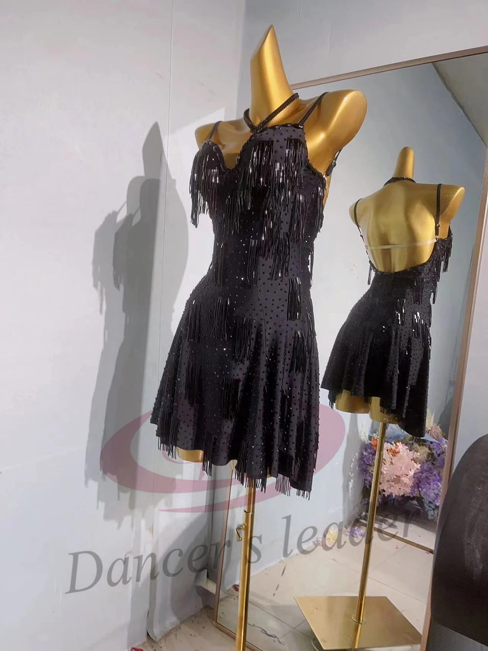 Ballerini latini, adulti, bambini, bretelle con nappe slim fit personalizzate di fascia alta Tango Samba AB Stone Performance Dress