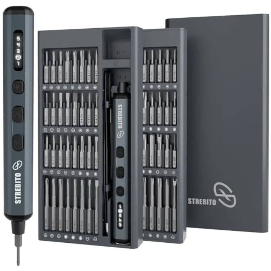 

Mini Electric Screwdriver Set 70 in 1 Small Electric Screwdriver - 64 S2 Preicison Bits 5 Torque Settings 4 LED Lights Mini Pow