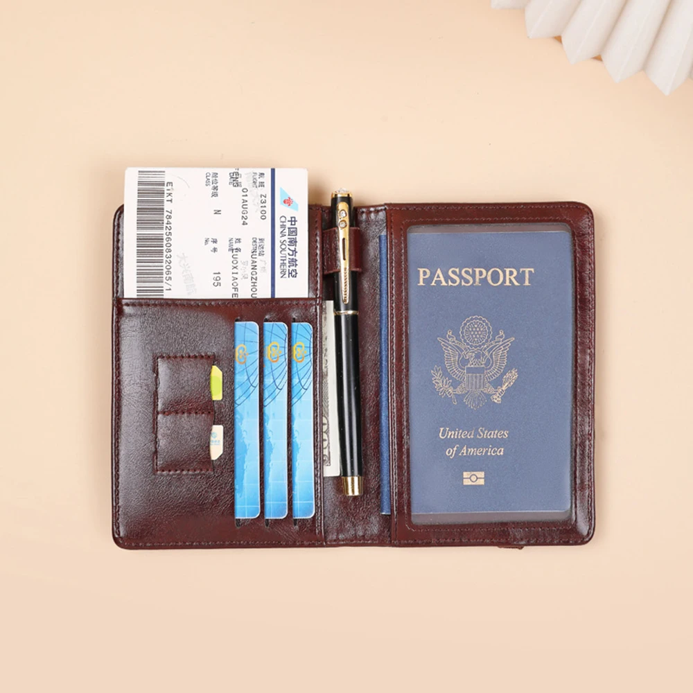 RFID Business Travel Anti-theft Certificate Bag Unisex Multifunction High-capacity Multiple Card Positions Passport Package 2025