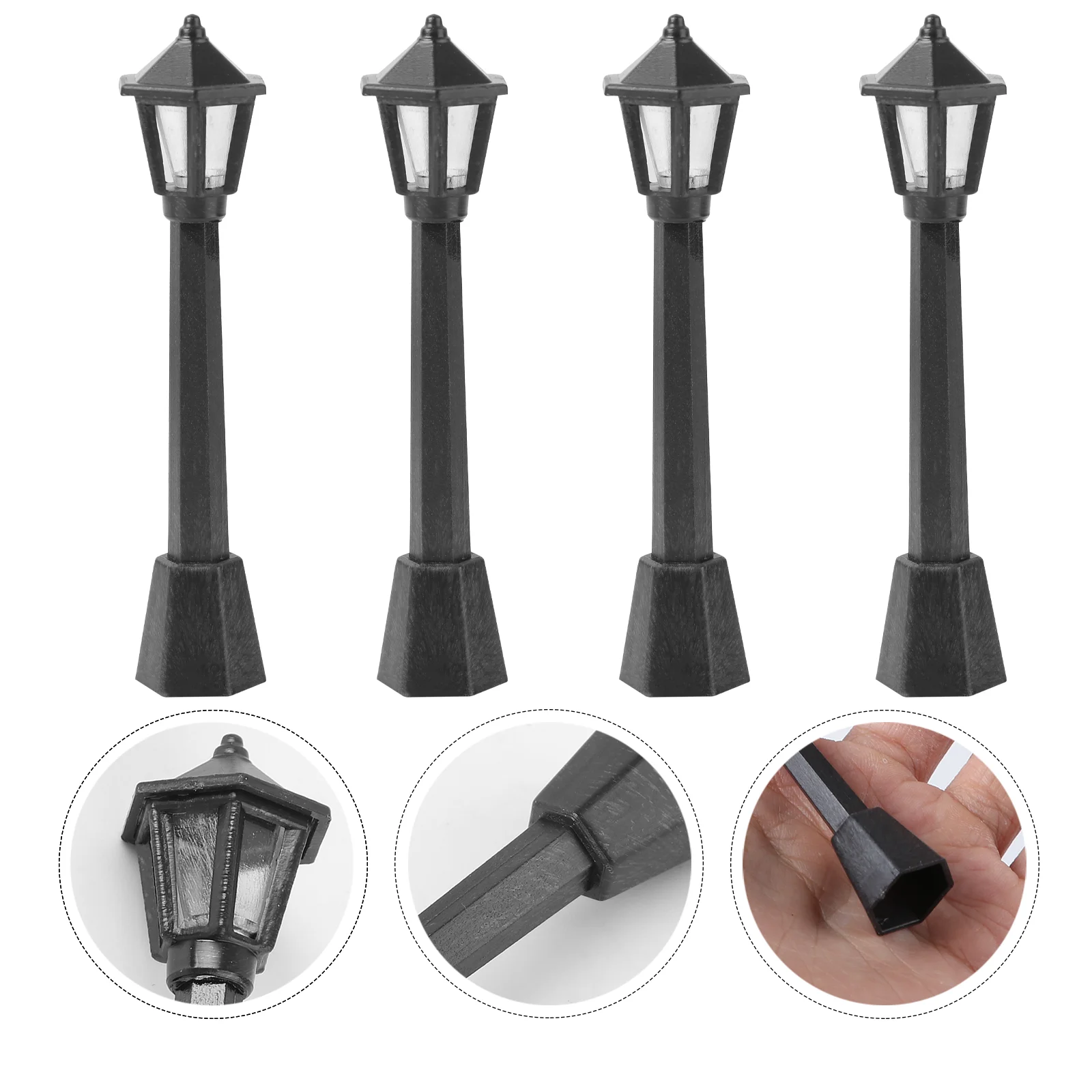 Miniature Street Lights Kids Toys House Room Dollhouse Table Lamp Miniatures Black Playing Model