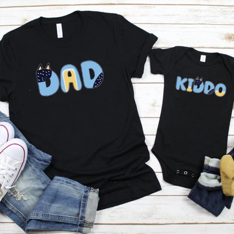 

Dad and Kid Matching T-Shirts New Parents Tee Baby Girl Newborn Clothes First Baby Family Matching Shirts