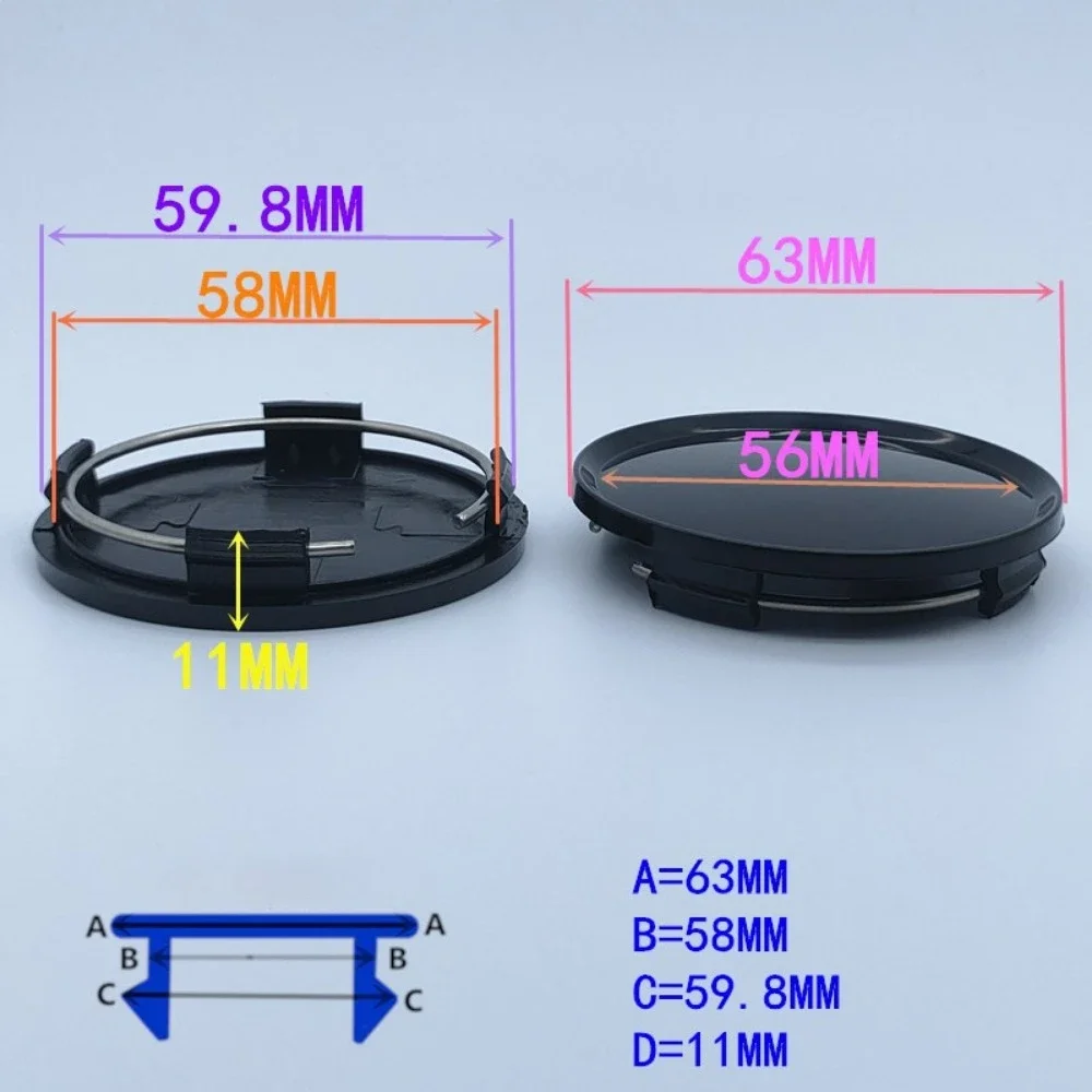 Tampas centrais da roda de carro, 4 unidades, 63mm, com resina epóxi, sem logotipo, emblema, cubo da roda, aro, fibra de carbono, emblema, acessórios para carro