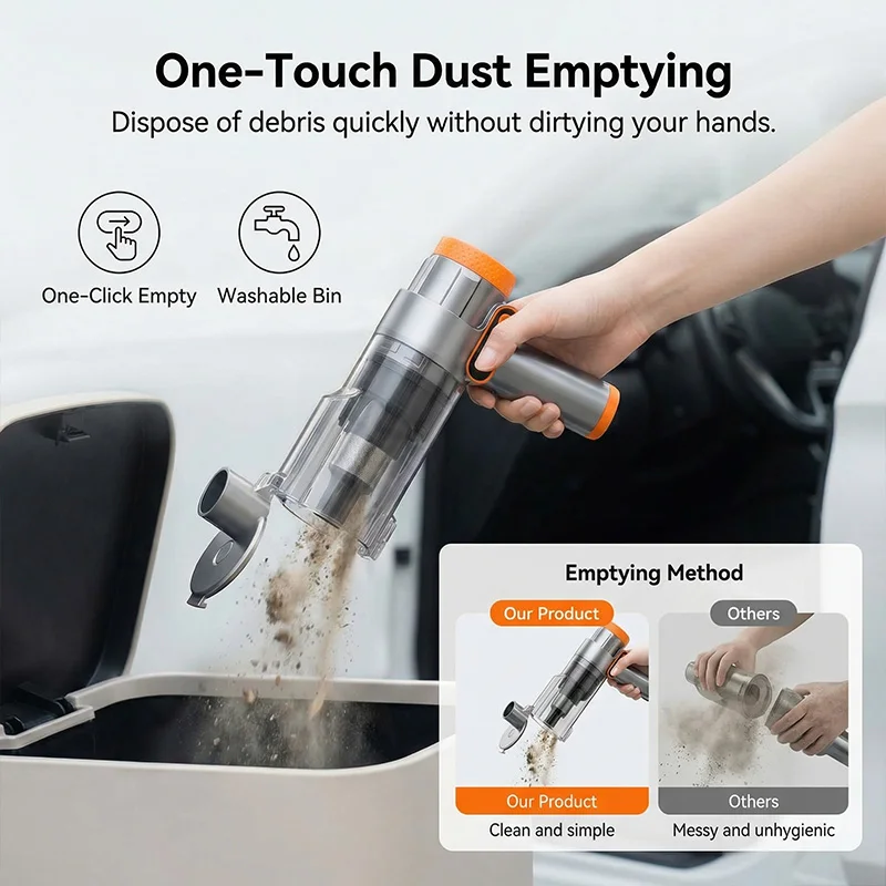 Wireless Handheld Car Vacuum Cleaner Strong Suction Cordless Mini Vacuum Home & Car Dual Use Portable Auto Cleaning Appliance