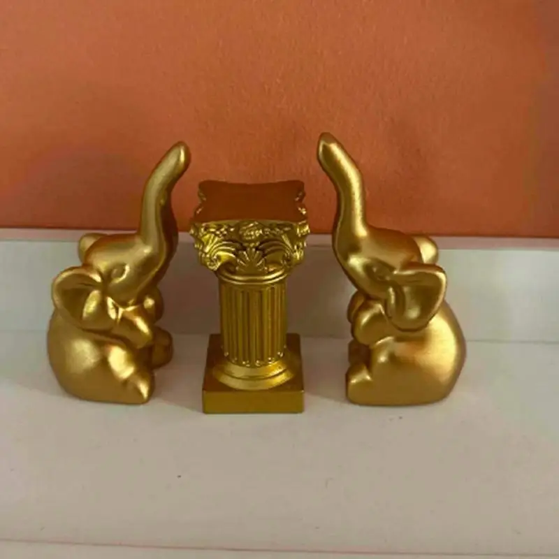 Gold Elephant Statue A Pair Elephant Sculpture Home Decor Cute Gold Elephant Figurine Decorations Elephant Statue for Living