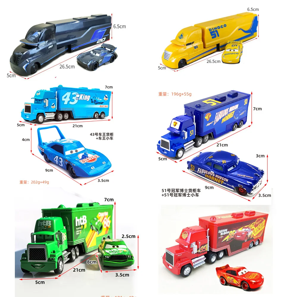 Disney Pixar Cars 3 Toys Car 1:55 Lightning Mcqueen Mack Uncle Truck Rescue Collection Alloy car model children's toy gift