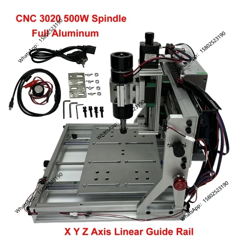 Mini Router CNC 3020 de Aluminio con Guía Lineal, 500W, USB, Máquina de Grabado CNC con Interruptor de Límite, Máquina de Corte y Fresado de PCB