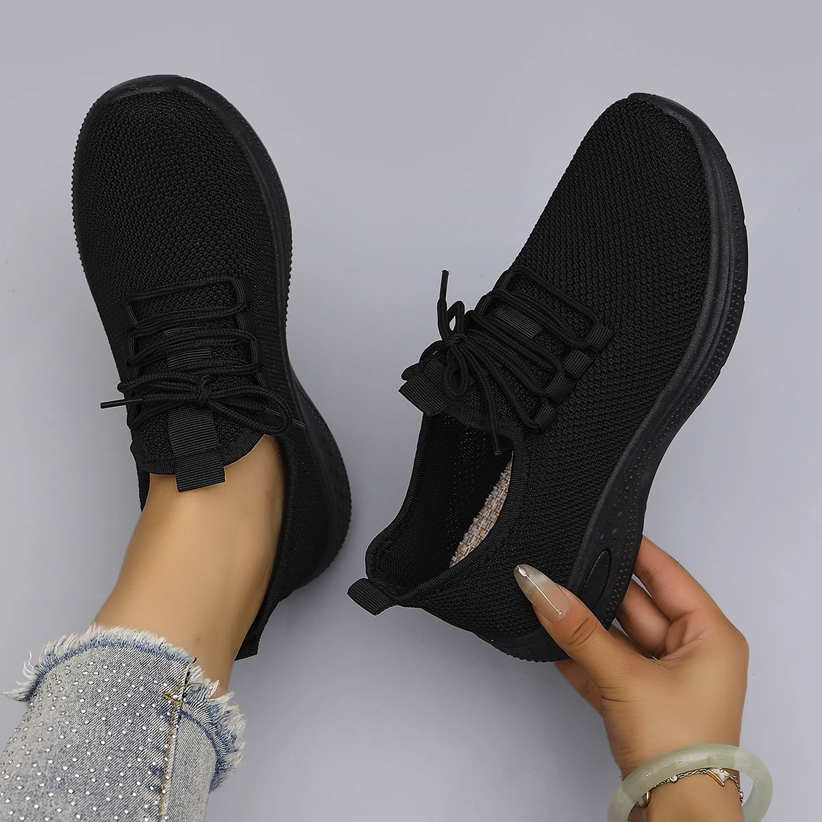 أحذية نسائية صيفية مسطحة شبكية قابلة للتنفس أحذية نسائية أحذية رياضية كاجوال، شحن مجاني للتخليص