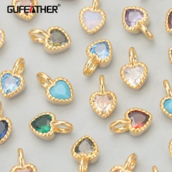 Gufeather md25、ジュエリーアクセサリー、18kゴールドファーリングメッキ、銅入り、チャーム、月のラッキーストーン、diyペンダント、6ピース/ロット