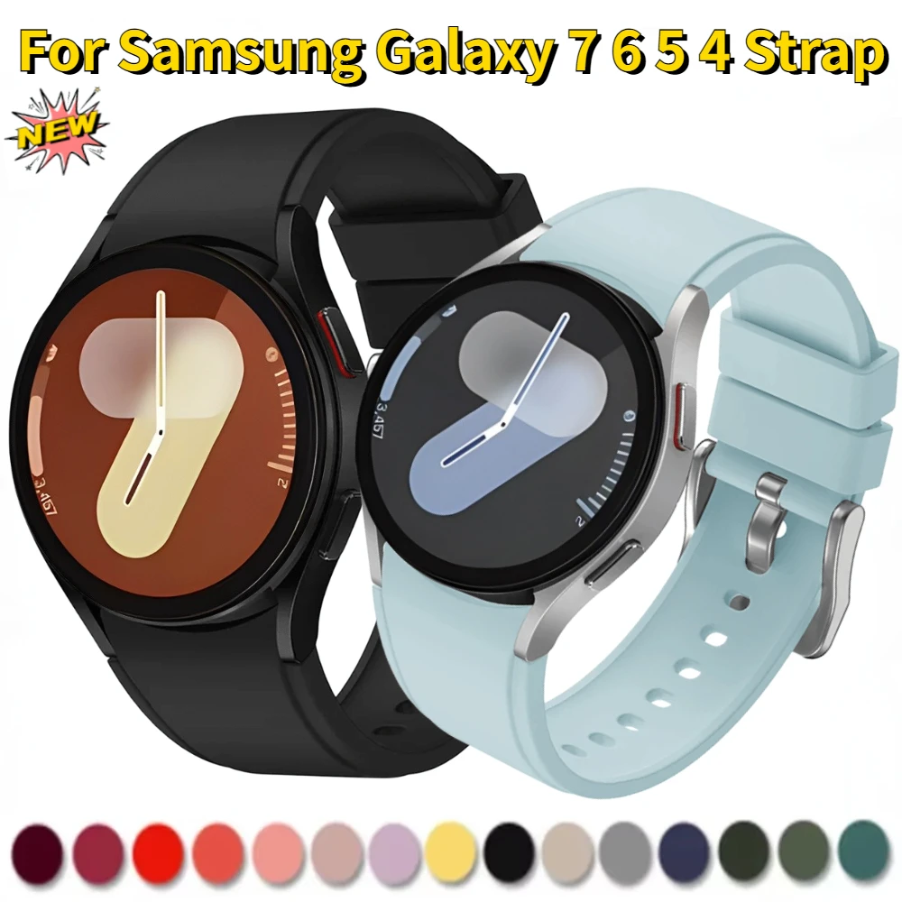 Sports Silicone Strap for Samsung Galaxy 7 6 5 4 40mm 44mm/5 Pro 45mm Bracelet Galaxy Watch 6 4 Classic 47mm 43mm 46mm 42mm Belt