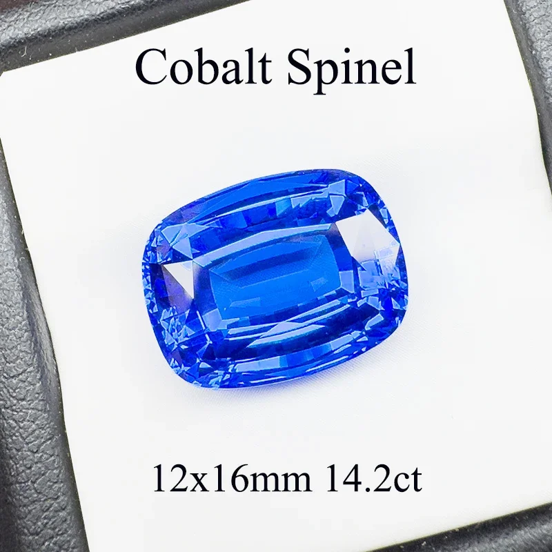 

Cobalt Spinel Rectangular Cushion Cut 12x16mm 14.2ct VVS1 Gemstone for Gif Diy Jewelry Making with AGL Certificate