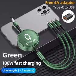 For ORA FUNKY CAT 03 EV Good Cat 2022-2024 3-in-1 Micro Data Wire USB Type C Fast Charger GT Car Styling Accessories for iPhone