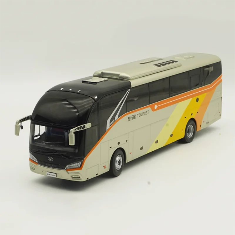 Diecast 1:42 Scale Suzhou Jinlong Haige Bus Traveler Model Bus Highway Bus Alloy Model Finished Simulation Collection Gift Toys