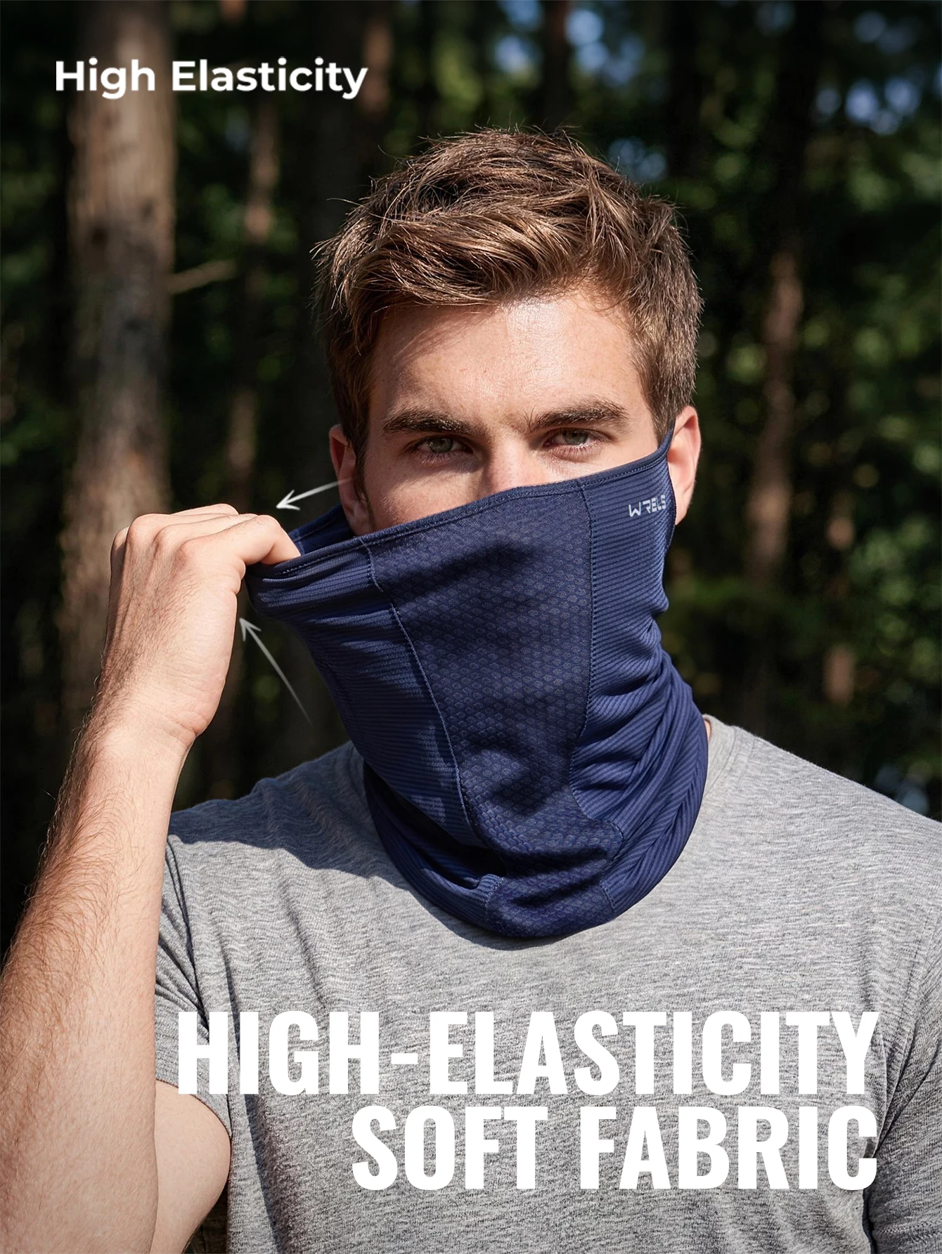 WRELS Nackenwärmer UV-Schutz Gesichtsmaske UPF 50+ Kühlender Ohrschal mit Haken Bandana Sommer Radfahren Angeln Outdoor Taktische Maske – Detail 11