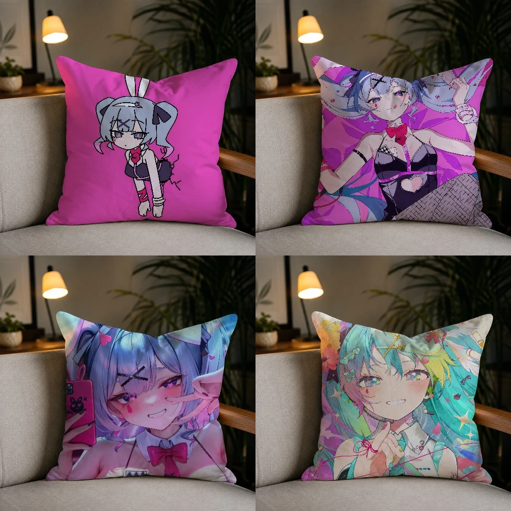 Cute Kawaii Rabbit Hole M-Miku Pillow Case Plush Pillow Cases Home Decoration Pillow Cover for Sofa Bed Chair Living Room