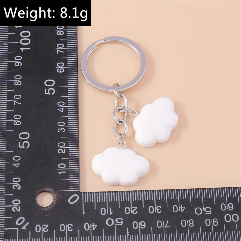 Cute Keychains Resin Clouds Charms Keyrings Souvenir Gifts for Women Men Car Key Handbag Pendants Key Chains DIY Accessories